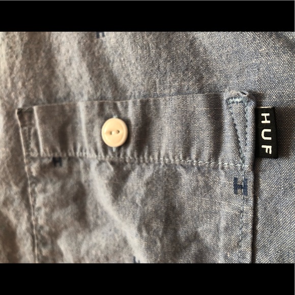 HUF button-down payday chambray denim-style shirt - Picture 5 of 11